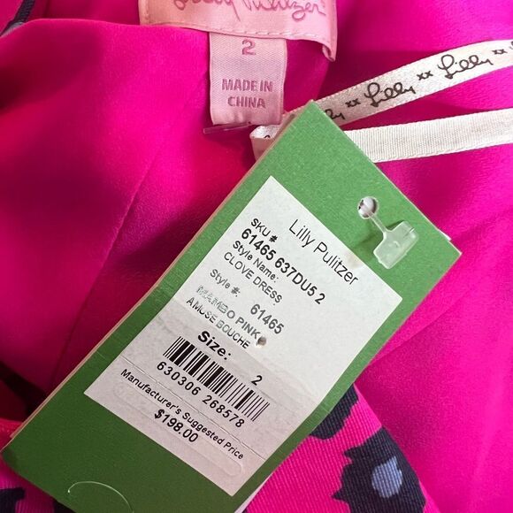 NEW Lilly Pulitzer Mambo Amuse Bouche Clove Pink Cheetah Dress NWT 2 - Picture 4 of 7